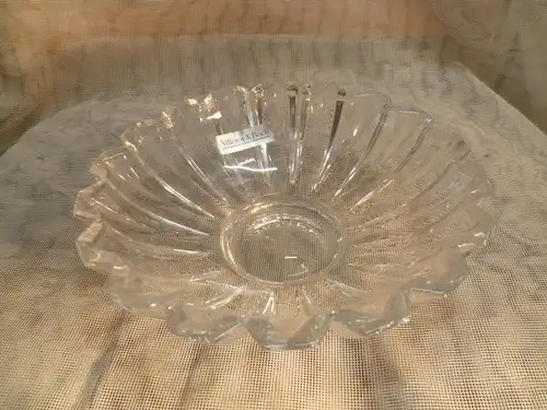 Villeroy & Boch Fine klar Kristall Schüssel Kristall Schale Fächermuster Vintage 1970 er signiert Rosenthal Etikett vorhanden
