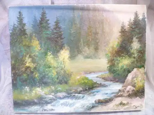 Shishkin Style  Maler GOLIK IVAN IVANOVICH 1955-? Landschaftsromantiker "Karpartenlandschaft mit Bachlauf