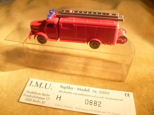 I.M.U Modell  ,   Nr. 20009 (Wiking Replika) Limitiert hier Nr. 882 im Maßstab 1/87,  aus Sammlung,  Original Verpackt unbespielt