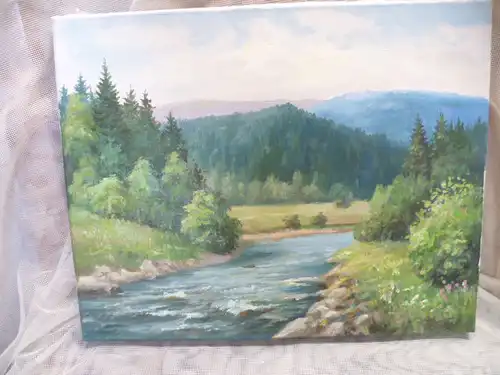 Karpartenlandschaft mit Bachlauf GOLIK IVAN IVANOVICH 1955-? Gemälde Öl