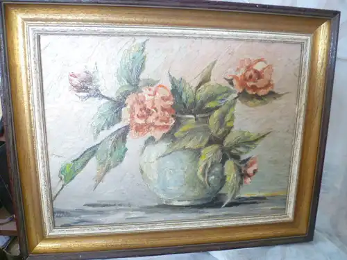 Jean Kremer Eschweiler " Rosenstrauß in einer Vase ,impressionistisches Stilleben" signiert!