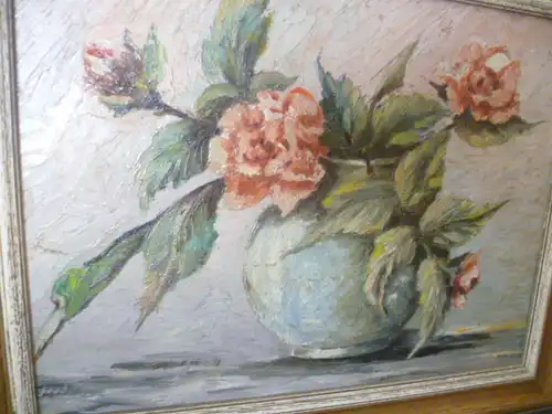 Jean Kremer Eschweiler " Rosenstrauß in einer Vase ,impressionistisches Stilleben" signiert!