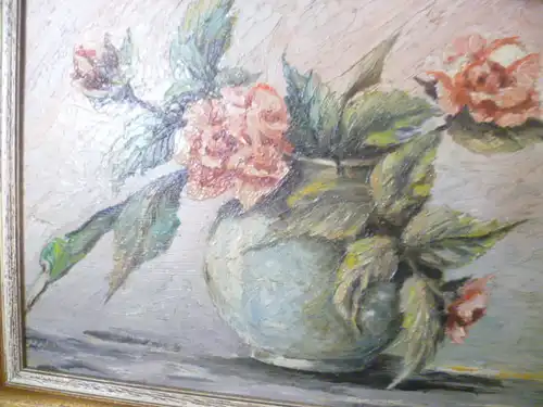 Jean Kremer Eschweiler " Rosenstrauß in einer Vase ,impressionistisches Stilleben" signiert!