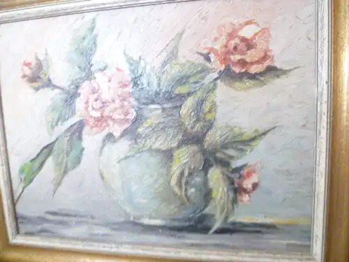 Jean Kremer Eschweiler " Rosenstrauß in einer Vase ,impressionistisches Stilleben" signiert!