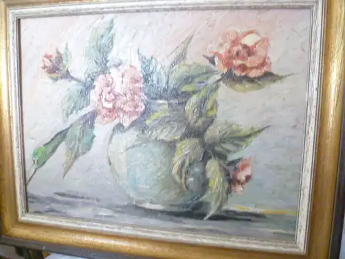 Jean Kremer Eschweiler " Rosenstrauß in einer Vase ,impressionistisches Stilleben" signiert!