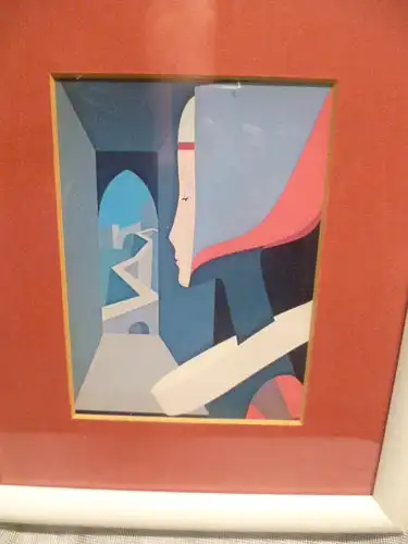 Pablo Picasso " Fensterblick =Chinesische Brücke " Faksimile aus einer Galerie originale Rahmung !