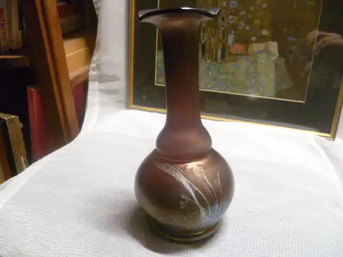 Freiherr von Poschinger violett Vase um 1970 Vitrinenobjekt  Höhe 23 cm