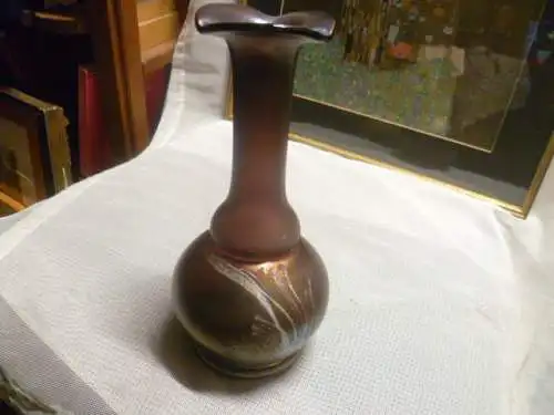 Freiherr von Poschinger violett Vase um 1970 Vitrinenobjekt  Höhe 23 cm