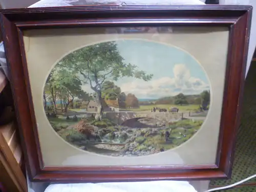 Kämmerer Robert 1870-1950 In der Platte signierte Lithograpie ,Frühwerk um1920oval im Jugendstilrahmen , : 60 cm x 48 cm