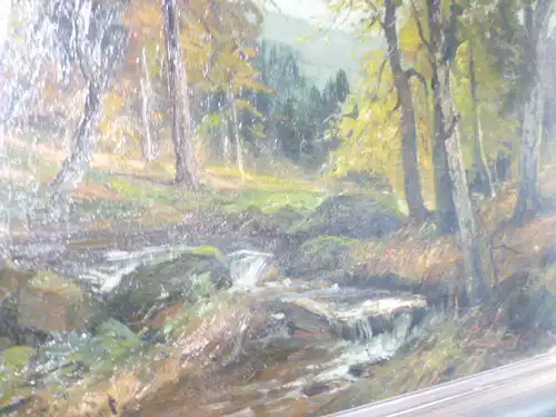 Rheinert Adolf 1879 Düsseldorf 1958 " Romantischer Wildbach in einem Wald Herbststimmung" signiert A.Reinert Ölgemälde um 1900 gemalt