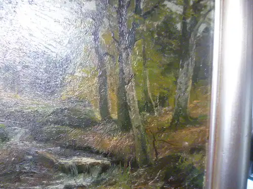 Rheinert Adolf 1879 Düsseldorf 1958 " Romantischer Wildbach in einem Wald Herbststimmung" signiert A.Reinert Ölgemälde um 1900 gemalt