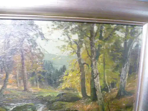 Rheinert Adolf 1879 Düsseldorf 1958 " Romantischer Wildbach in einem Wald Herbststimmung" signiert A.Reinert Ölgemälde um 1900 gemalt