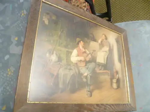 Kauffmann Hugo 1844 - 1915 " Bursch und Dirndl mit Strickzeug " oder " Das Ständchen"