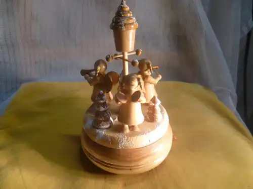 from 1950 Switzerland music box in a snow landscape "O Tannenbaum" melody