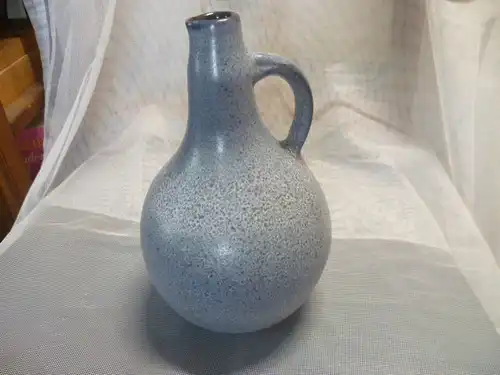 Studio Keramik Krug Gramann Töpferhof Römhild DDR-GDR Pottery  60er Jahre seltenTOP! hellbläuliche straußeneifarbene Lasur Pop Art Design