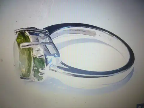 Ring besetzt mit Peridot und Chromdiopsid massiv in 925 Silber gefertigt! Aus den 1990 Jahren ein Hingucker !