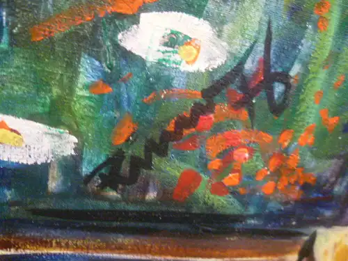 Nowak Rudi Artist's name also Runo here "Girl at the well drinking from her hand"signed Runo and 76 for the year 1976 Impressionist painting