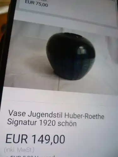 Bauhaus Design hier 1 Vase original gemacht und  am Boden Signiert  von  Huber- Rothe Kulturwissenschaftlerin
