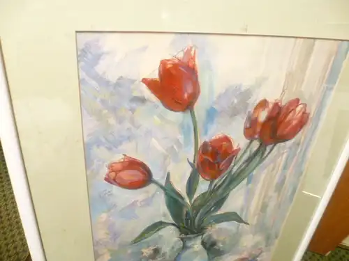 Fürst Joseph 1947 - ?   Gemälde : Südtiroler Tulpen  signiert Jos. Fürst  verso datiert 1986