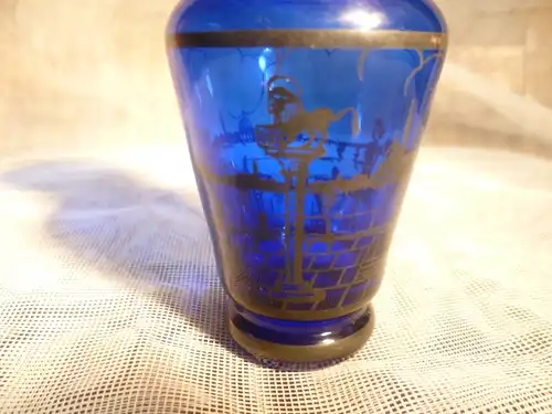 Murano silver solder painting 1 vases around 1900 Blue