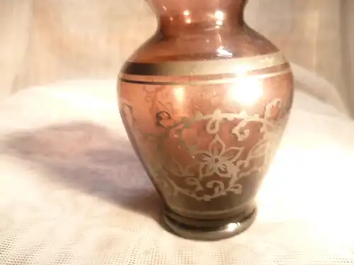 Murano silver solder painting 1 vases around 1900 violett  Vedute Venezia !!!