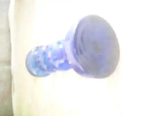 WMF Designer Cari Zalloni 1937 Athen 2012 Rillenglas Vase  in Form mundgeblasen in Blau der 1960 er Höhe: 18,5 cm: