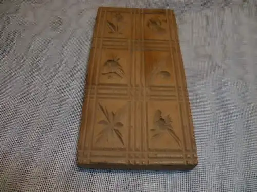 Springerle Modell  6Motive  Medaillon im Kerbrahmen  fein gerahmt und  fein ausgeschnitzt seltene Motive  um 1870 geschnitzt   Provenienz : Bäckerei in Bretten