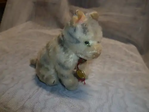 Katze von Hermann Teddy Original, Stofftier, Sammlerstück, ca. 1960 aus der Vitrine !