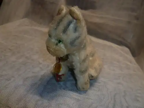 Katze von Hermann Teddy Original, Stofftier, Sammlerstück, ca. 1960 aus der Vitrine !