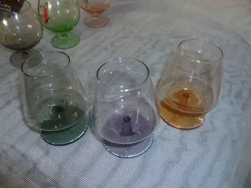  wohl Manufaktur Süssmuth  kleine 3 Cognacschwenker  Zylindrische Form aus den 1960 /70 Space Ära