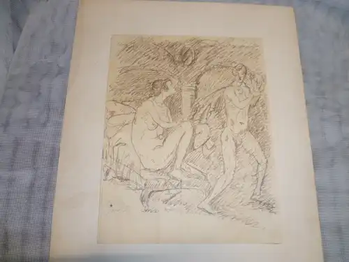 Graßl Karl 1869 - 1926  Frauenakt auf Canape und Jüngling 