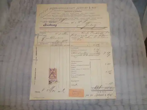 Frachtbriefrechnung  ab Karlsruhe  Carlo Paecetti über Bolgaria  ausgestellt i Russland Odessa am 4 Mai 1912   