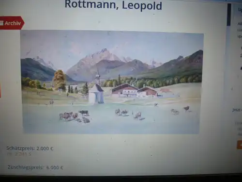Leopold Rottmann  „ Jungfrau und Watzmann“ 2. Oktober 1812 in Heidelberg;26. März 1881 in München
