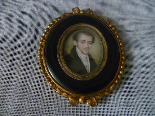 Portrait Miniatur Frankreich  um 1780 - 1820 " Persönlichkeitsminiatur"