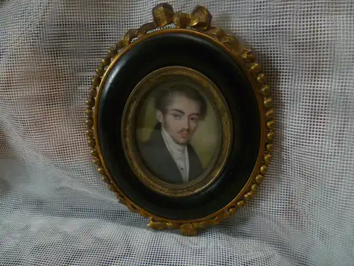 Portrait Miniatur Frankreich  um 1780 - 1820 " Persönlichkeitsminiatur"