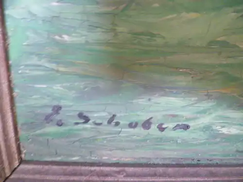 Schober  E Malerin XIX - XX  "Segelschiffe mit Spiegelungen zur Mittagszeit" wohl franz. Küste 