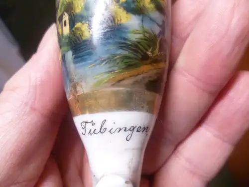 Pfeifenkopf Stadtansicht von Tübingen Biedermeier um 1840-1860 Länge   14 cm