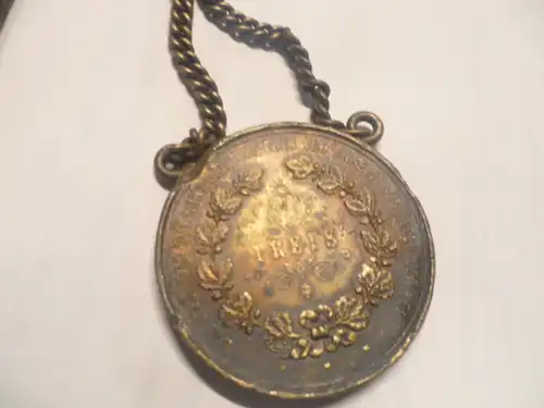 Große Ehrenmedallie Gesangverein 71297 Moensheim  17 Mai  1880 Messing   Länge: 11 cm Medaille : 5 cm