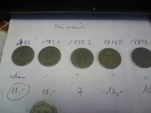 Konvolut 10 Stück Kaiserreich  Münzen 10 Pfennig ab 1873 