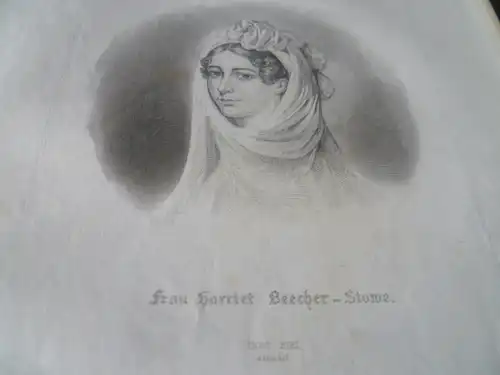Harriet Beecher Stowe 1811-1896 war eine US-amerikanische Schriftstellerin Onkel Toms Hütte  und erklärte Gegnerin der Sklaverei. "Dreiviertelportrait"