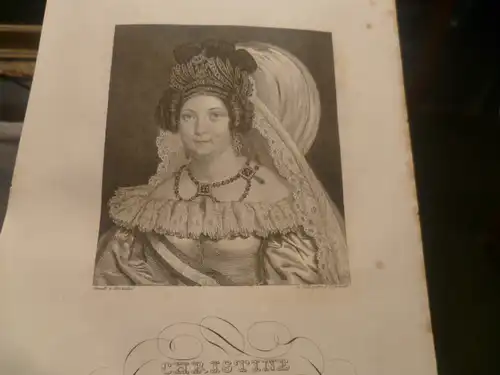 CHRISTINE, Königin und Regentin von Spanien (1806 - 1878)."Dreiviertelportrait" 