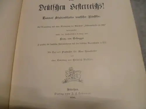 1896 Haushofer, Prof. Dr. Max, (Text), Den Deutschen Österreichs! Hundert Studienblätter deutscher Künstler.