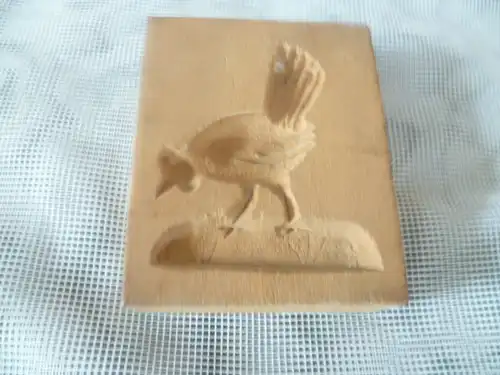 Springerle  seltene Motive pickendes Huhn  Wildkirschebaum1880 Printen besonders fein ausgeschnitzt 5 cm X 6,2 cm Provenienz Bäckerei in Bretten