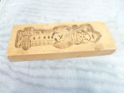 Spekulatiusmodel St Nikolaus um 1900 Provenienz : Bretten Bäckerei Gauss sehr fein tief und detailliert geschnitzt 