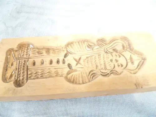 Spekulatiusmodel St Nikolaus um 1900 Provenienz : Bretten Bäckerei Gauss sehr fein tief und detailliert geschnitzt 