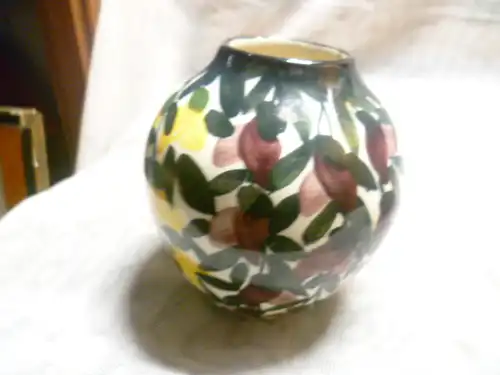 SMF Jugendstil seltene Ballonvase  Ballonvase Goldregen etc  Höhe: 10,5 cm Design von Eva Ziesel Stricker