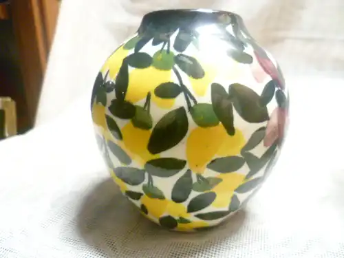 SMF Jugendstil seltene Ballonvase  Ballonvase Goldregen etc  Höhe: 10,5 cm Design von Eva Ziesel Stricker