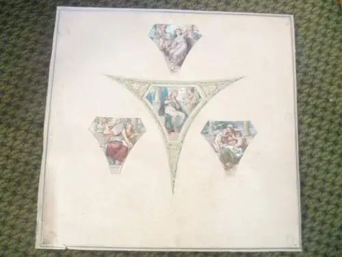 Otto Kemmer Prof, 1853 Tauberbischofsheim - 1931 Karlsruhe  Freskenmalerei Entwürfe der Friedhofskapelle Freiburg  i. B. 