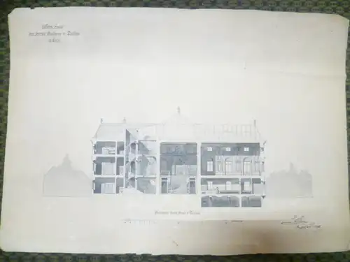 Architekturentwürfe  Lodz Polen vom Parizierhaus des Herrn Giuseppe von Tansani des Architekten :S.Stern datieret 1892 