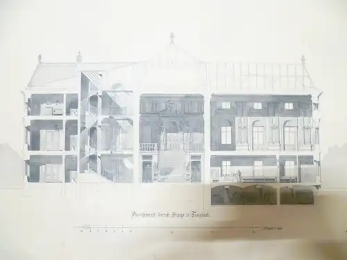 Architekturentwürfe  Lodz Polen vom Parizierhaus des Herrn Giuseppe von Tansani des Architekten :S.Stern datieret 1892 